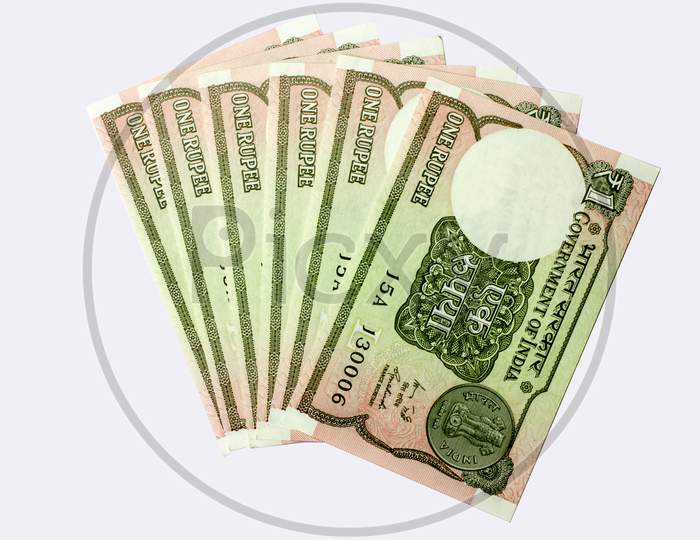 Indian Currency Notes on White Background