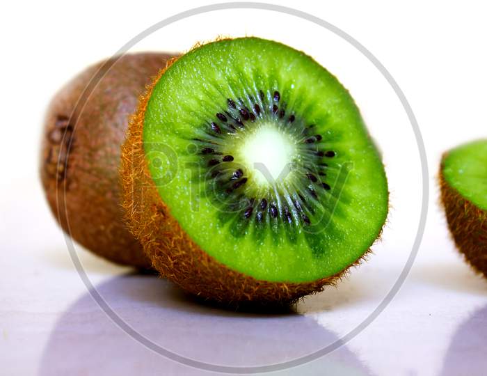 Kiwi Fruit on White Background