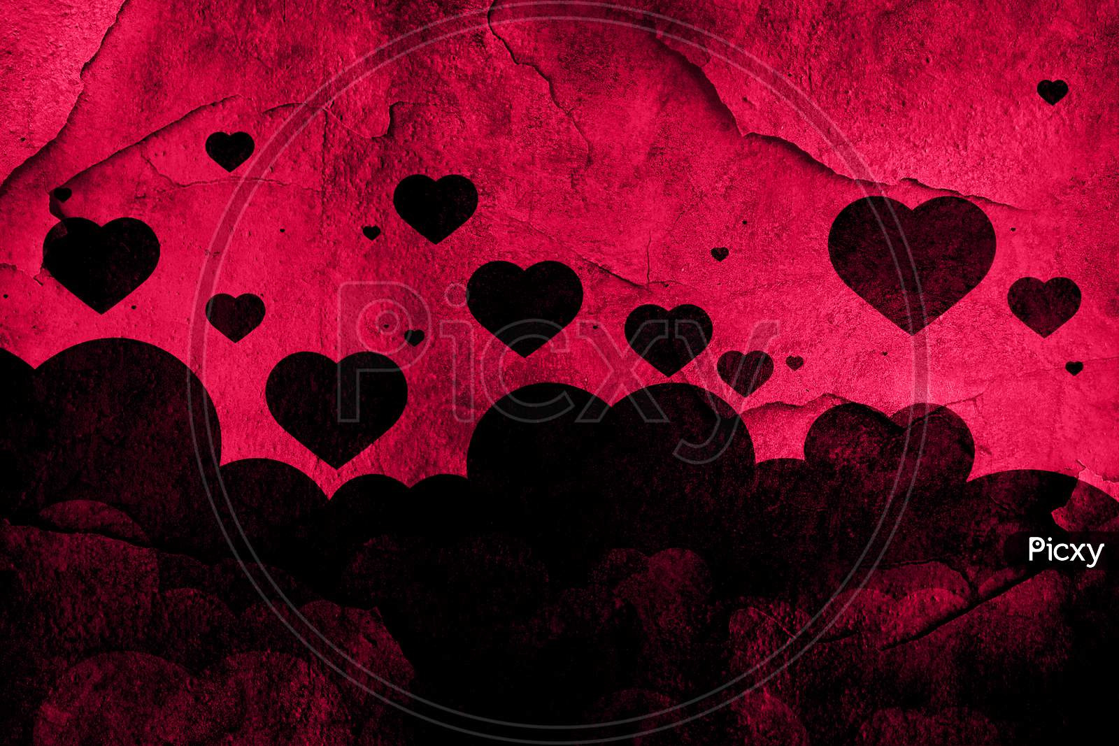 Heart Symbol Art with Pink Background
