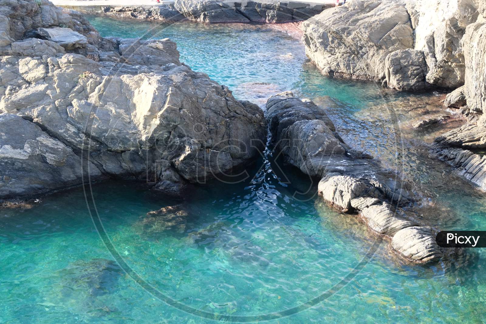 Clear waters of Cinque Terre in Italy