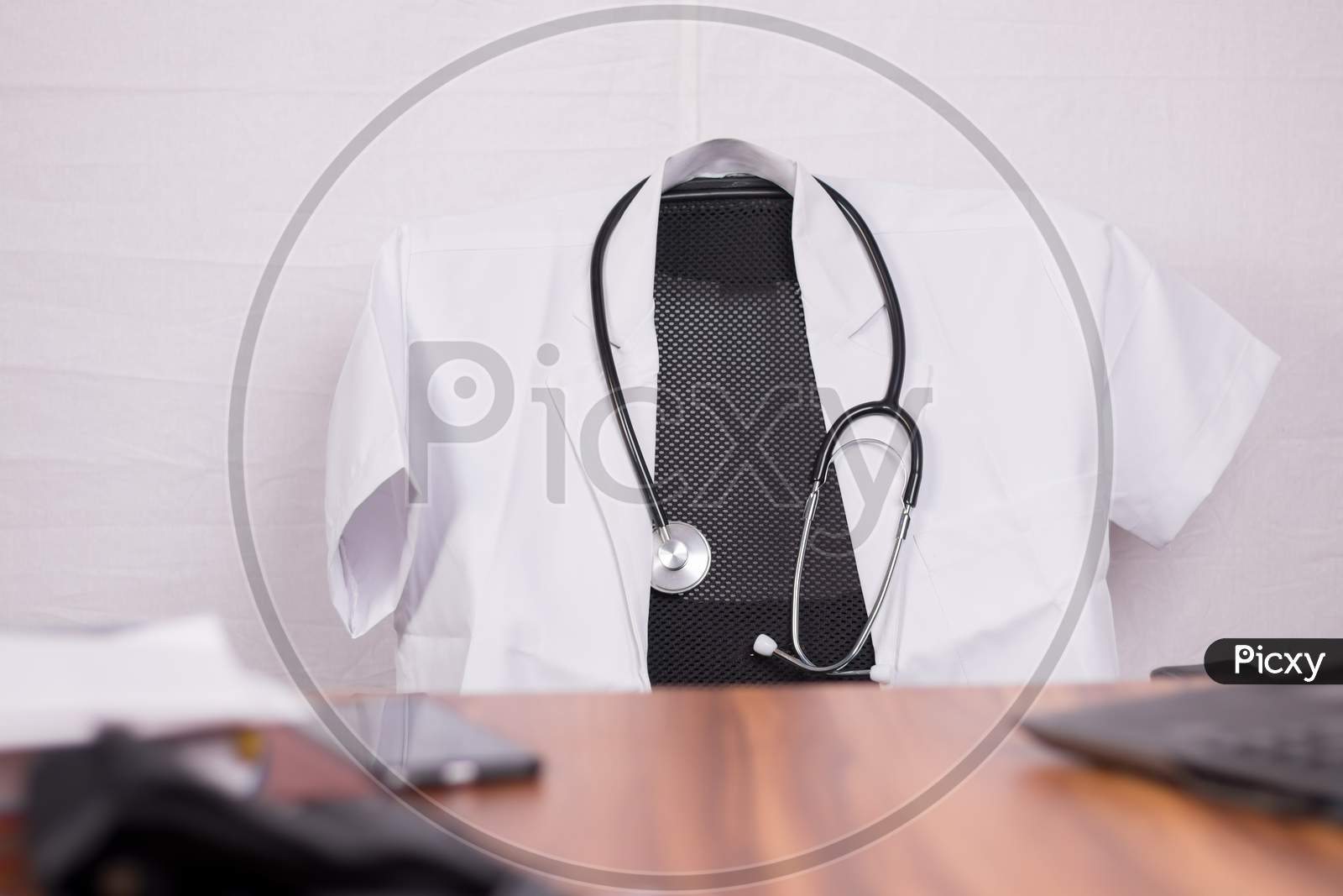 A Chair of a Doctor with Stethoscope