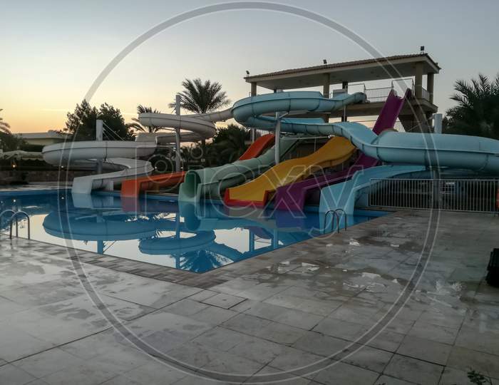 Hurghada, Egypt- November 2017: Resort Aqua Park