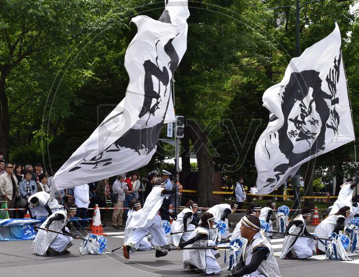 The Sapporo Yosakoi festival Odori street in Sapporo Japan