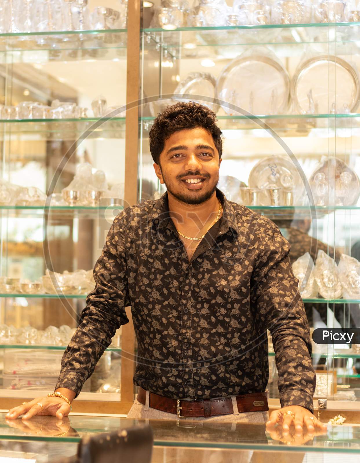 A Young Man/Person in a Jewellery Shop