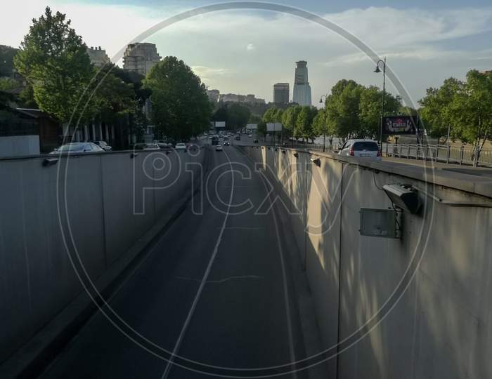 Tbilisi, Georgia- April 29 2018: City Street View