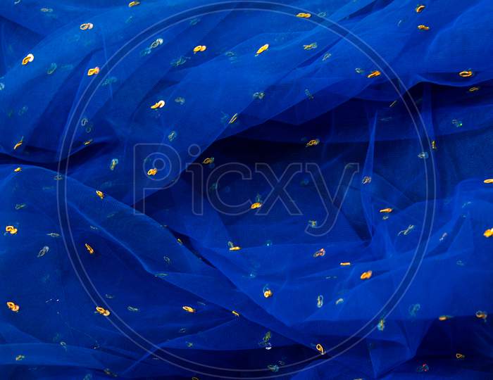Close up shot of blue coloured cloth