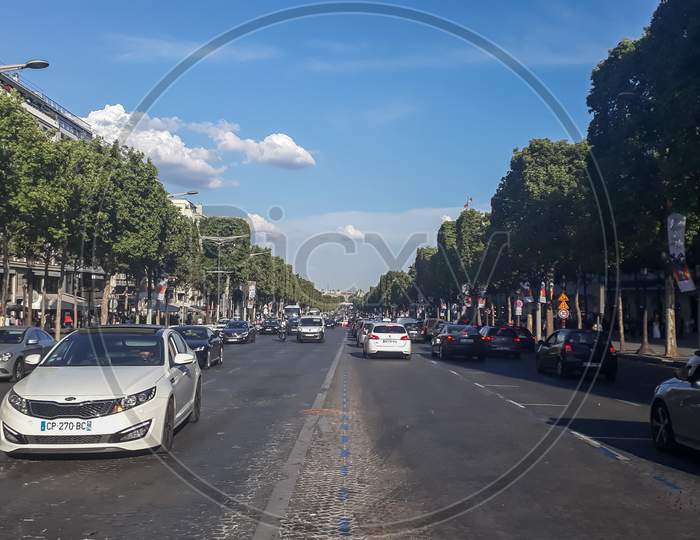 Paris, Frence- July 4 2018: City Street View