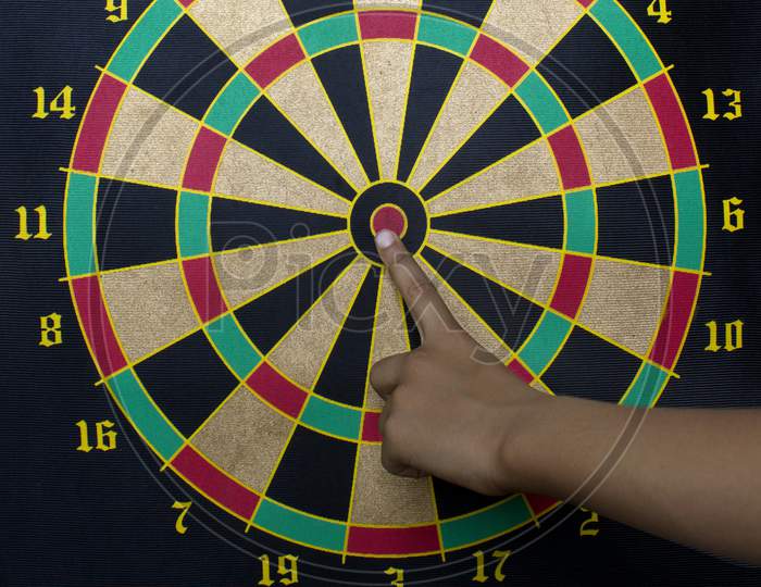 Close up shot of dart board