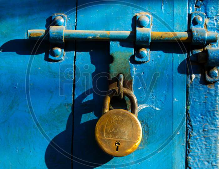 Close up shot of A Door Lock with