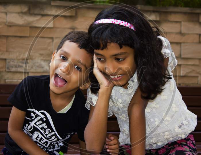 Portrait of a Young Indian Kids with Happy faces