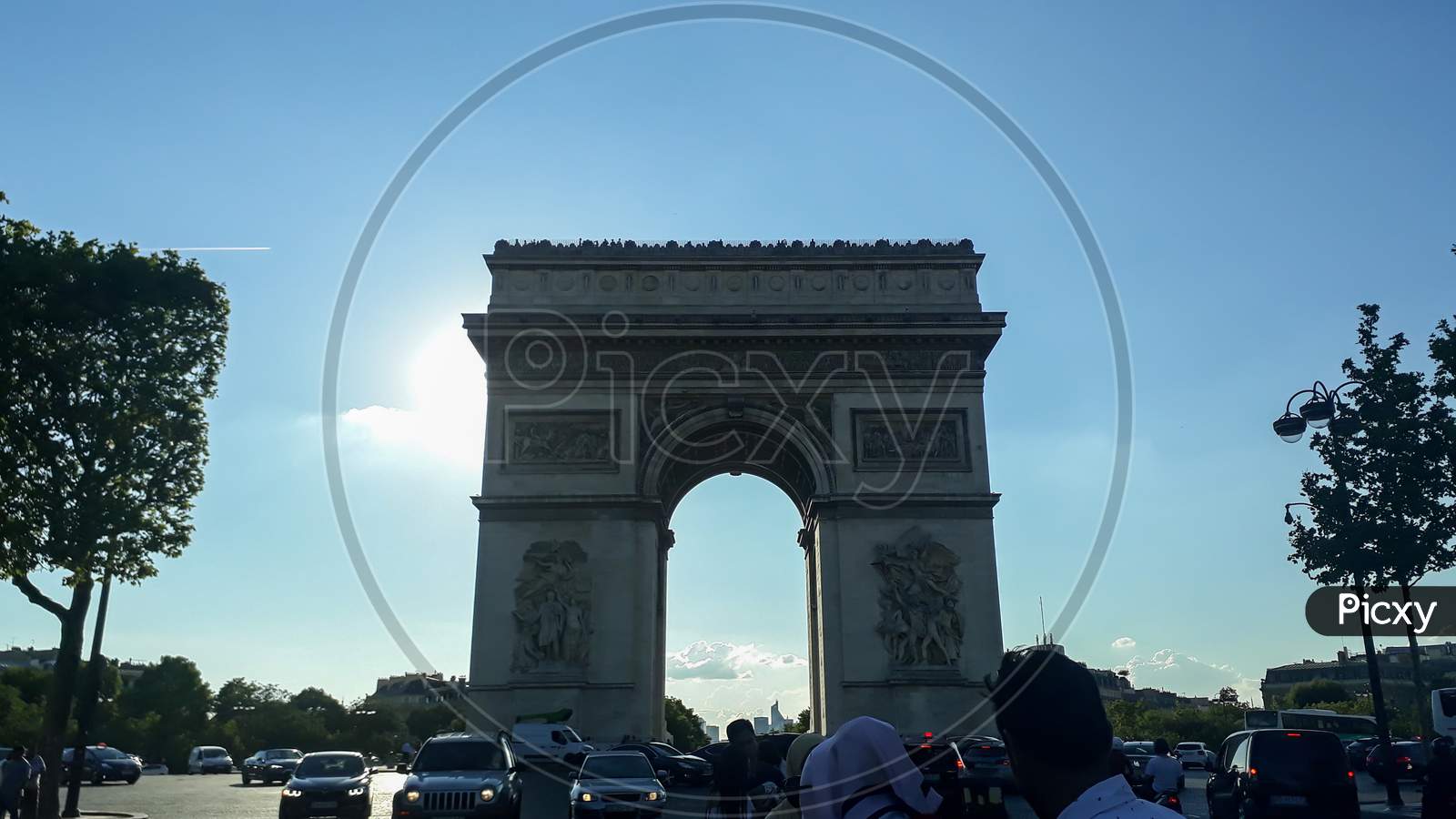 Paris, France- July  2018: city architecture arc, Triumph arc