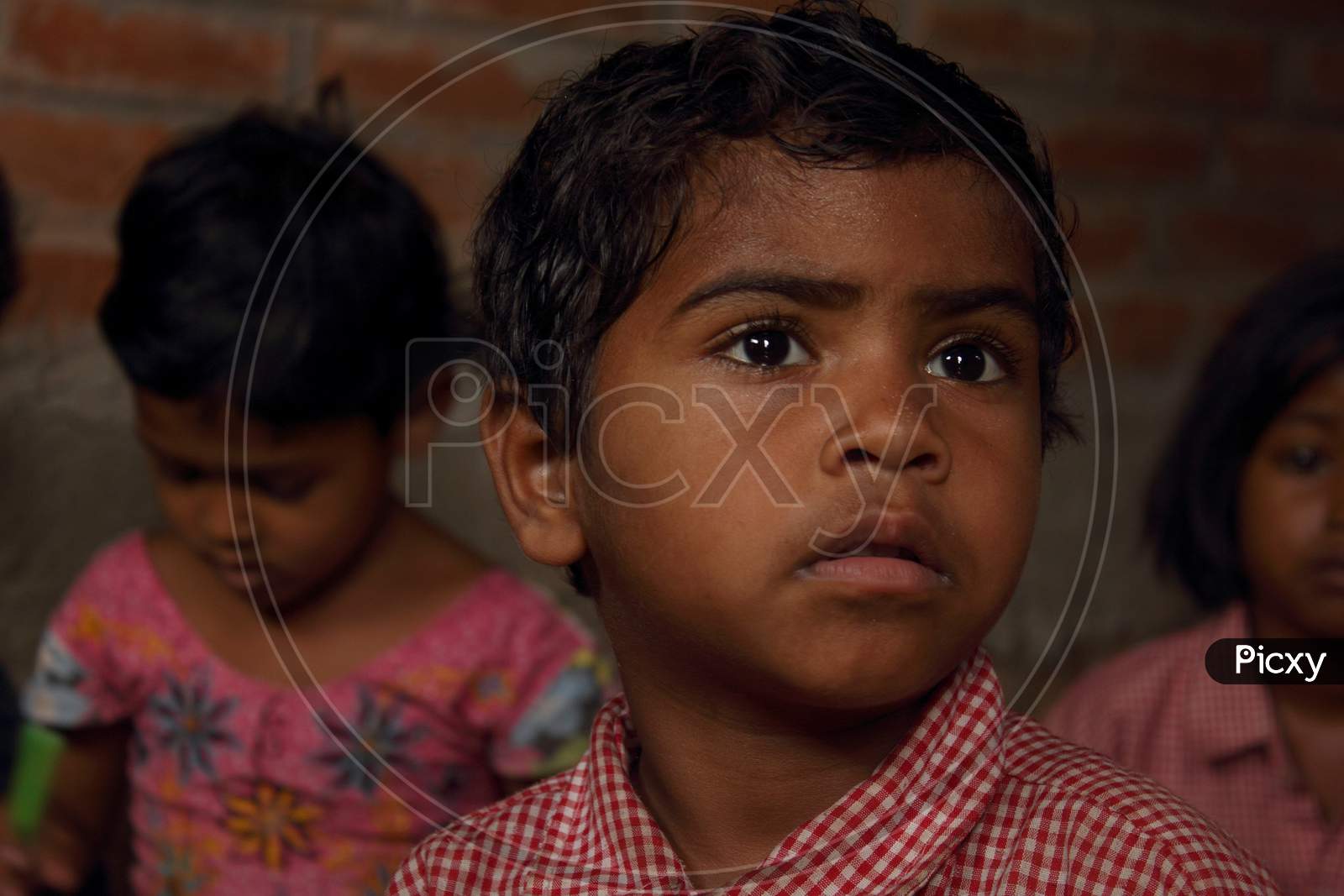 Portrait of a Rural Kid in School Dress