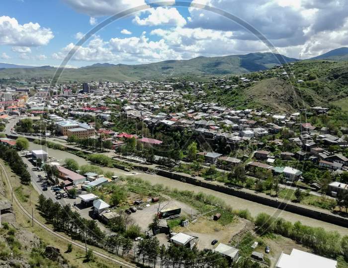 Georgia- May 2018: Village City Panorama View