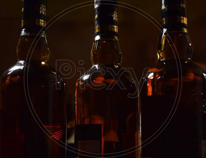 Alcohol Bottles with Glass