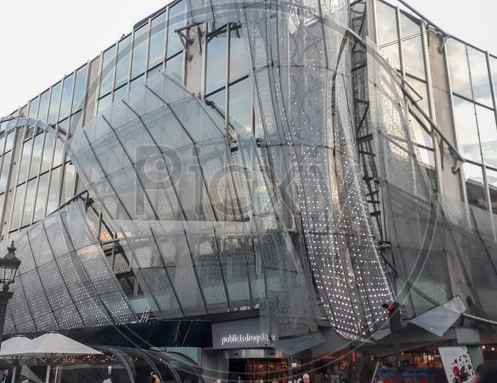 Paris, Frence- July 4 2018: City Shopping Center Glass Building