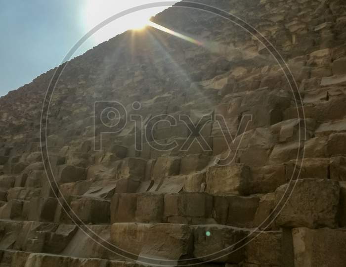 Cairo, Egypt- November 2017: The Great Pyramid Of Giza One Of World Seven Wander, Famous Landmark