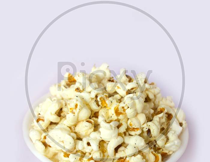 Pop Corns in a Bowl with white Background