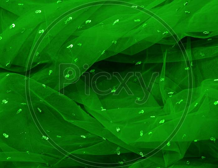 Close up shot of green coloured cloth