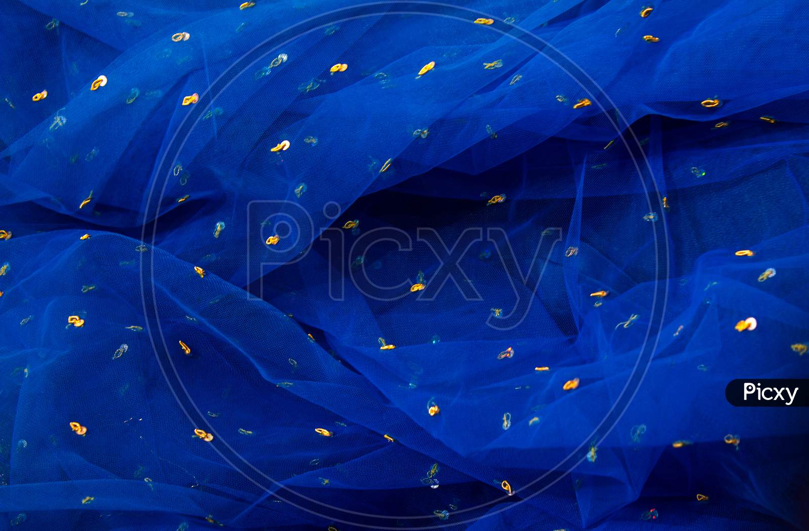 Close up shot of blue coloured cloth