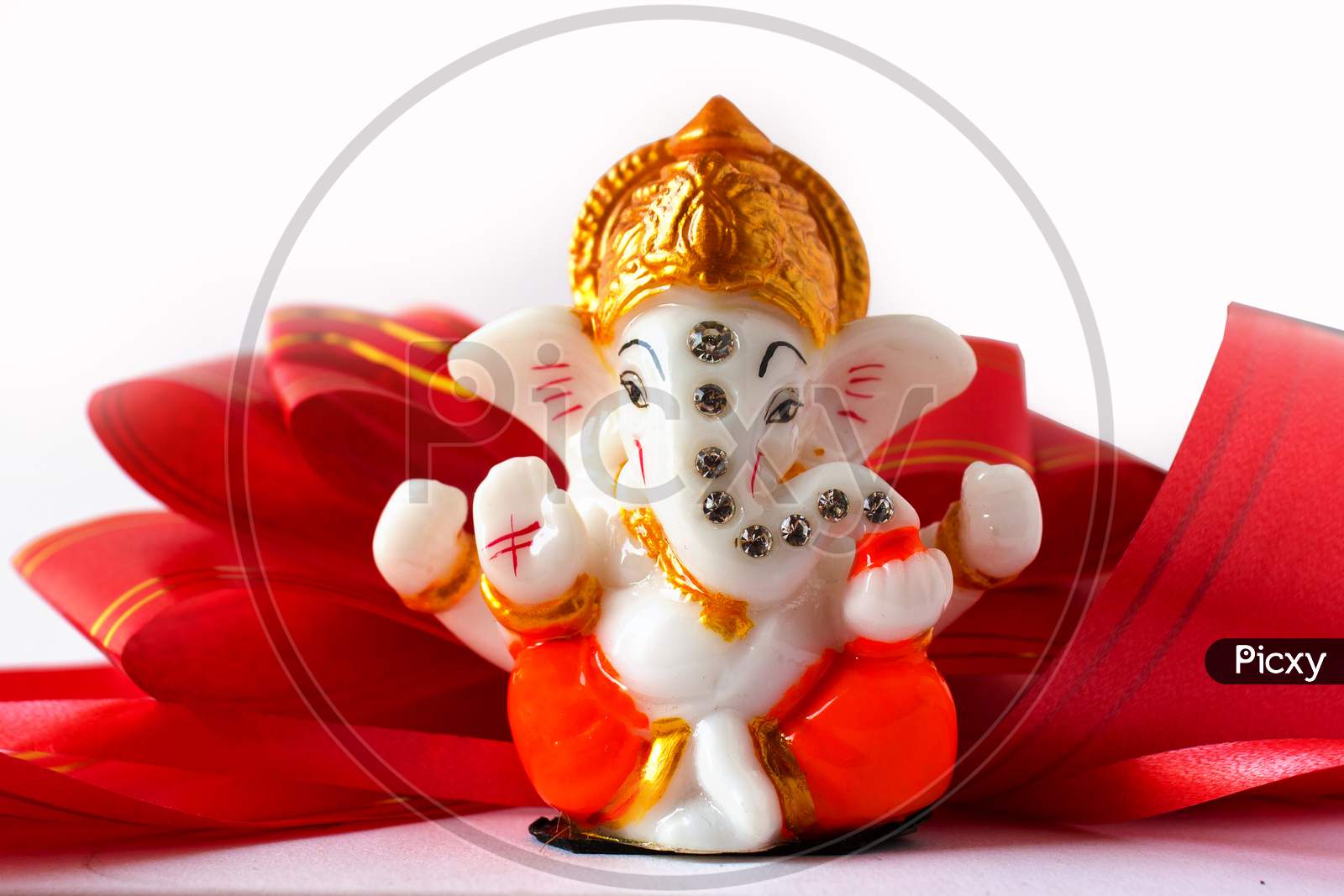 Lord Ganesha Idol with White Background
