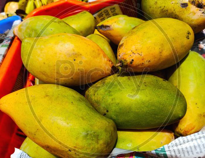 Close up of mangoes