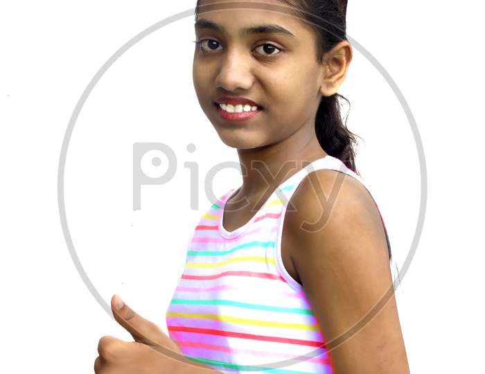 Portrait of a Young Indian Girl with Happy Face