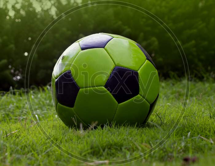 Selective focus on a Football in a Ground