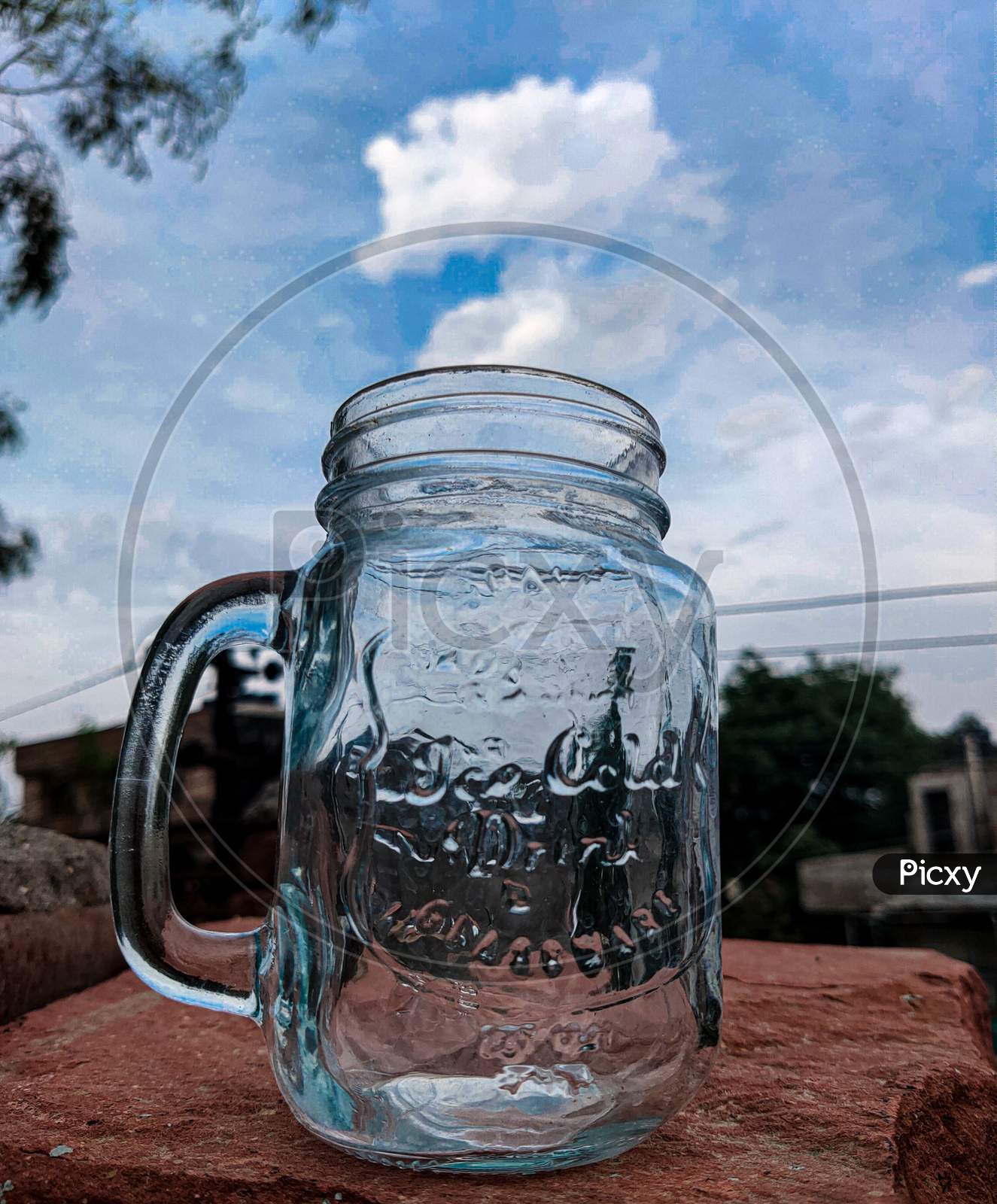 Creativity, clouds, jar