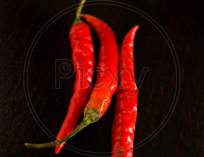 Selective Focus on Red Chillies