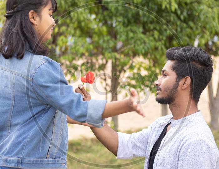A Girl Slapping the Boy while proposing