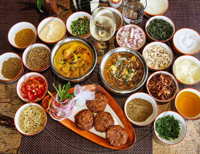 Assorted Indian Indian Food With Spices