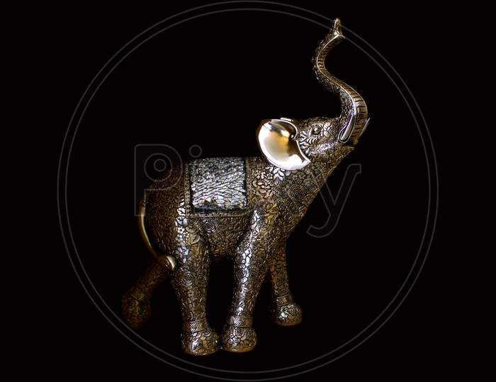 An Elephant Toy with black background
