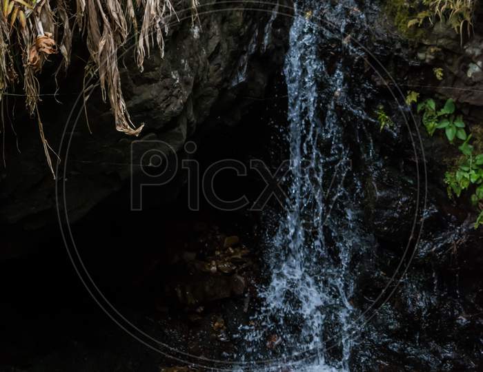 Beautiful Elephant Falls, the Three steps water falls, in Shillong, Meghalaya, East Khasi Hills, India