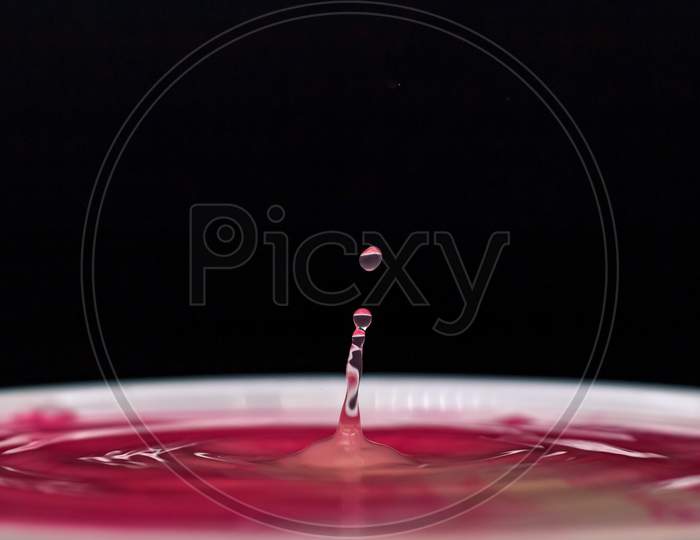 Pink Color Drop In Water