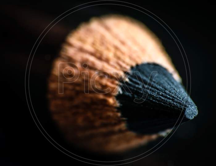 A Ultra Macro Shot Of A Black Pencil Tip