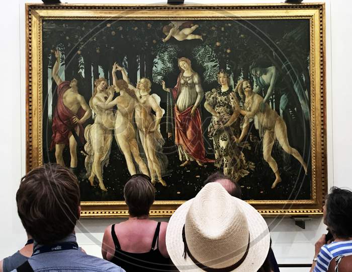 Tourists in Florence Uffizi Gallery