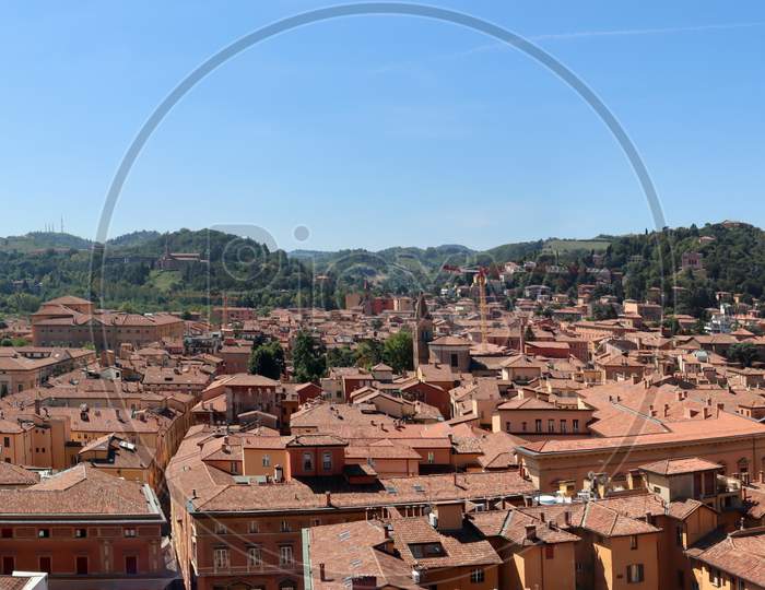 Panorama view of the italian city of Bologna