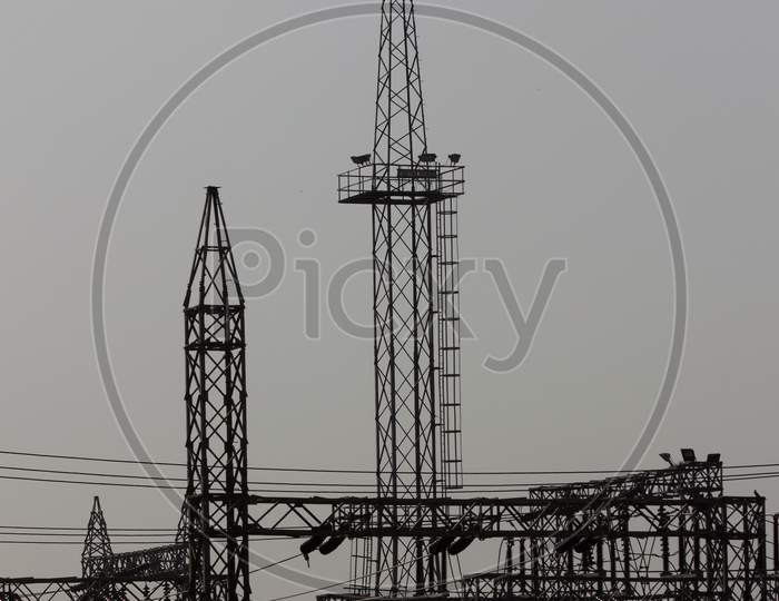 Electric Towers in a Substation
