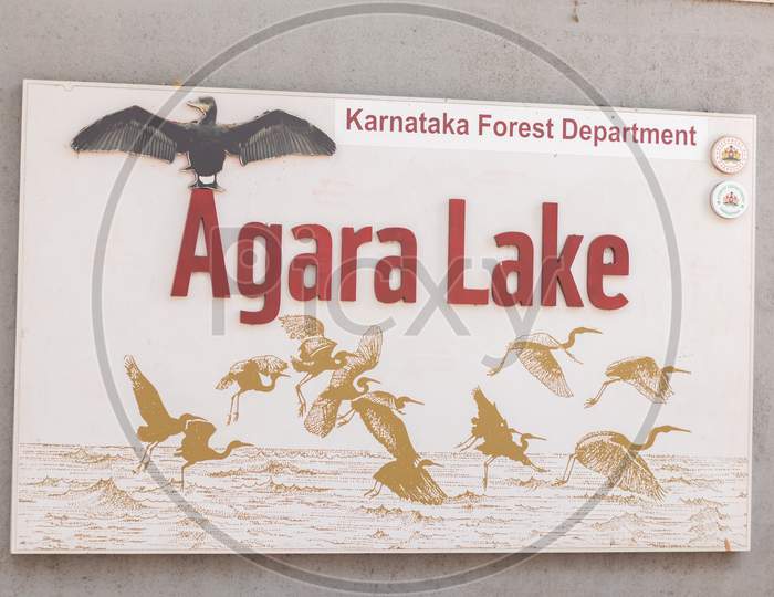 Agara Lake board displayed by Karnataka Forest Department