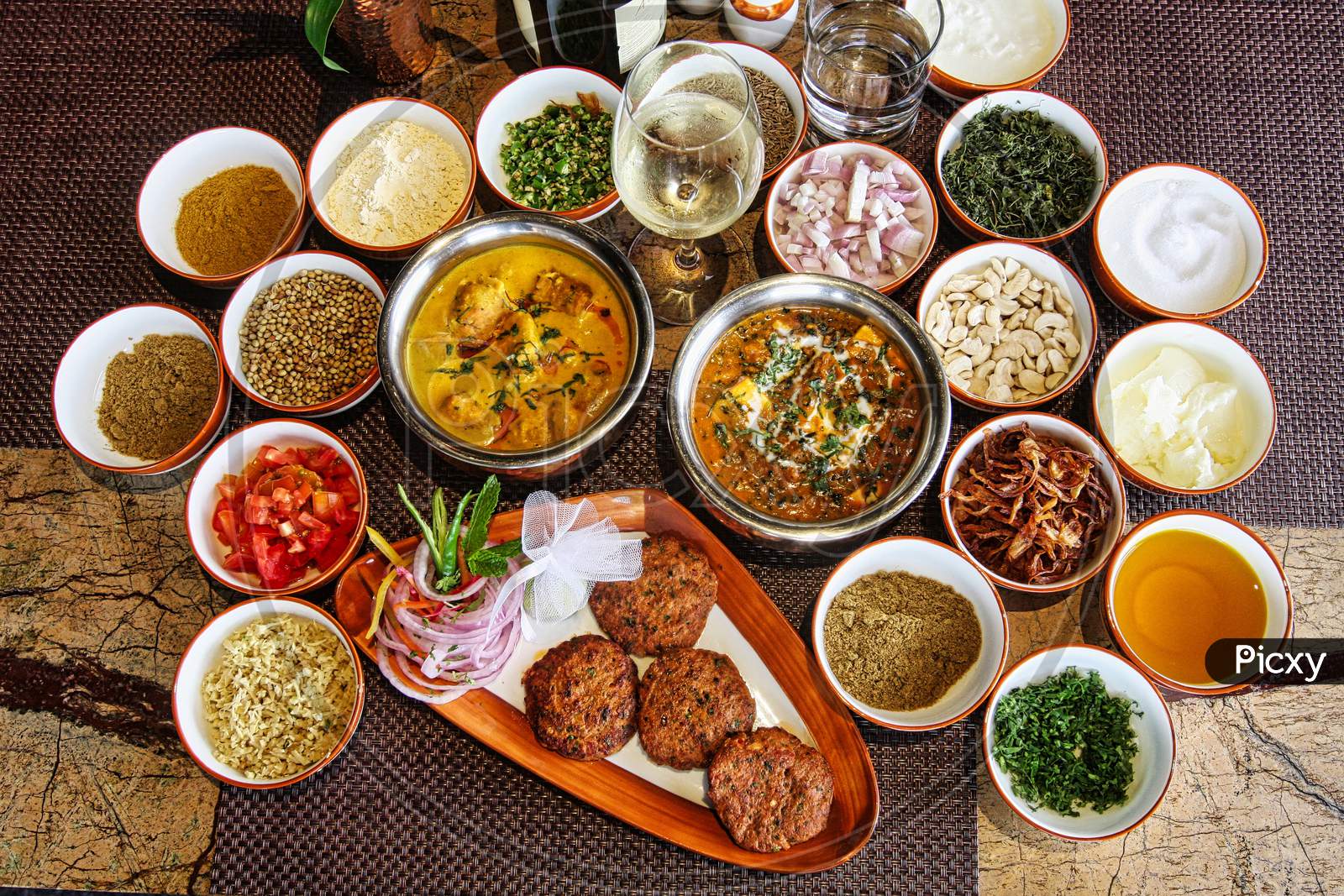 Assorted Indian Indian Food With Spices