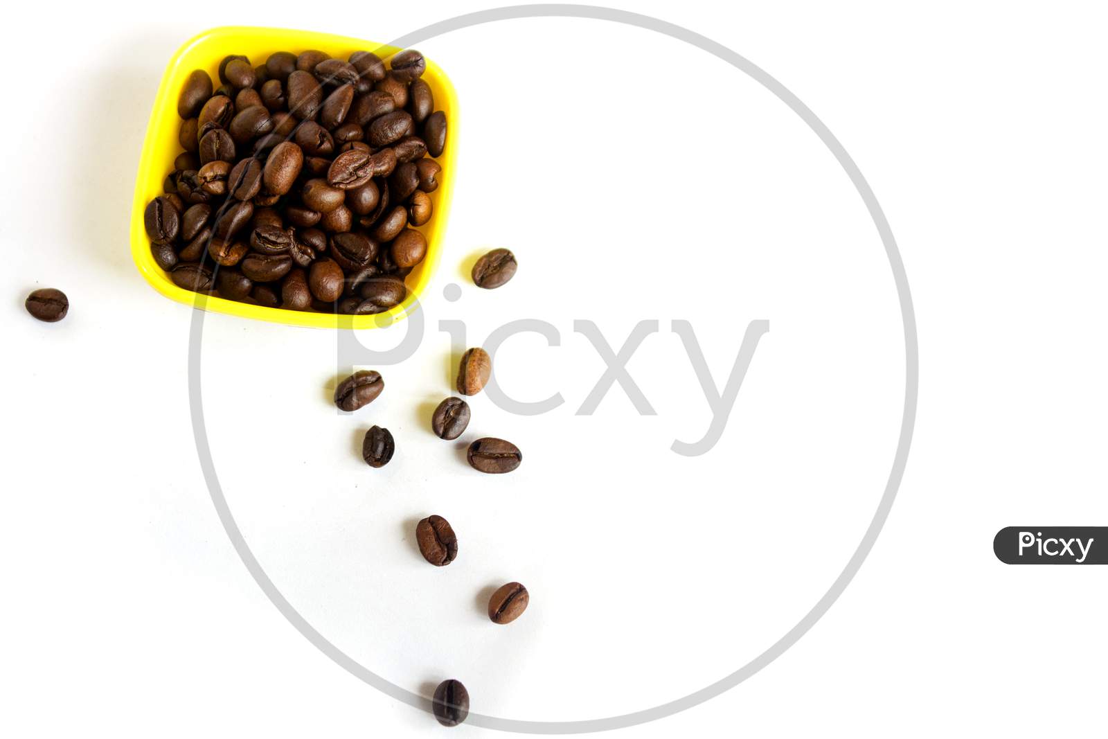 Coffee Beans in a bowl with White Background