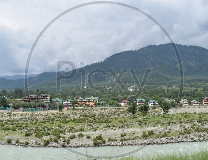 Beautiful View Of Lidder River At Pahalgam Kashmir,India.