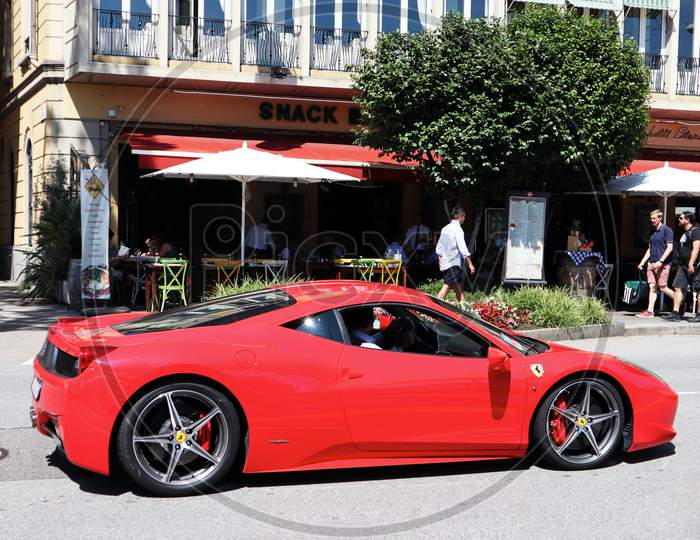 A fabulous red Ferrari sport car