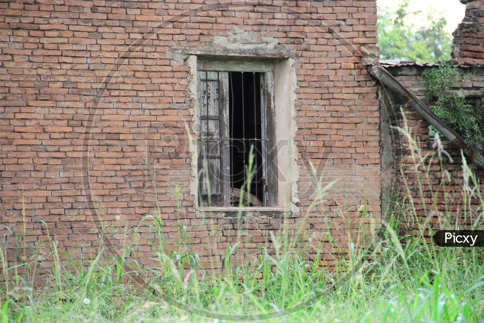 Window Of Abandoned House In The Argentinean Countryside