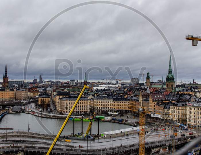 Stockholm, Sweden- February 2020: City View From Top