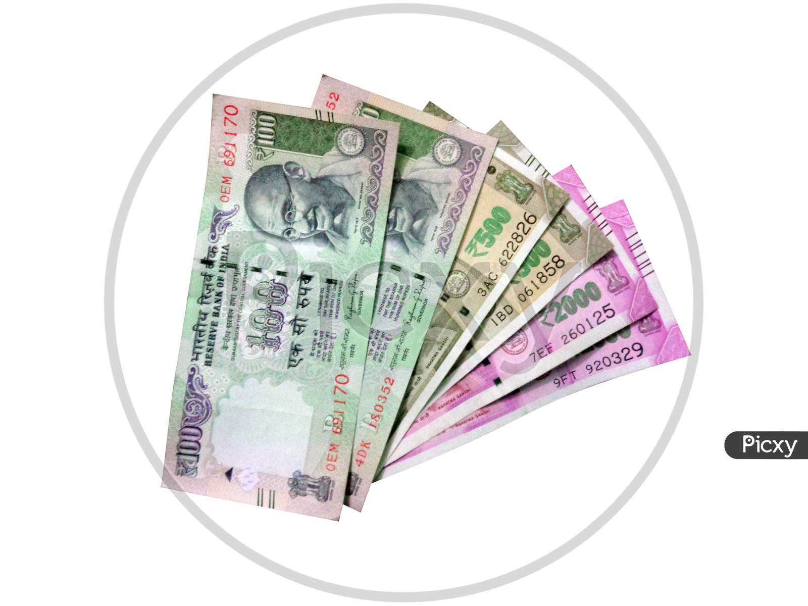 Two Thousand, Five Hundred And One Hundred New Indian Currency