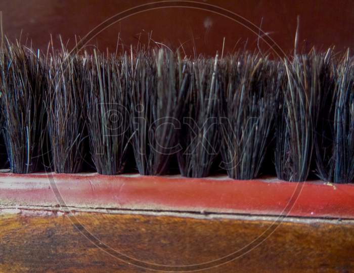 Close-Up of A Shoe Polish Brush