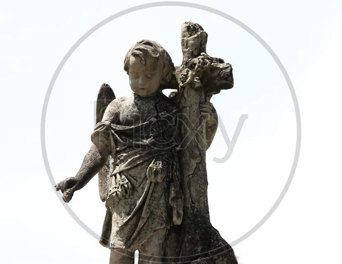 Sculpture Of Little Angel In The Christian Cemetery