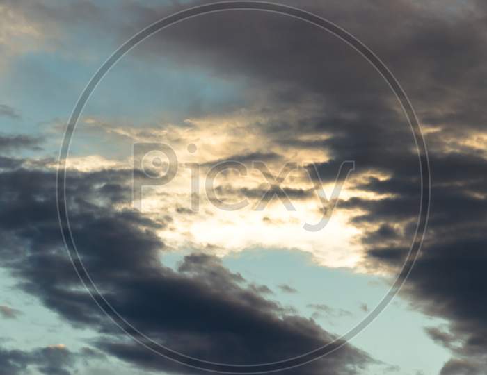 Abstract Background With Sky And Colorful Clouds