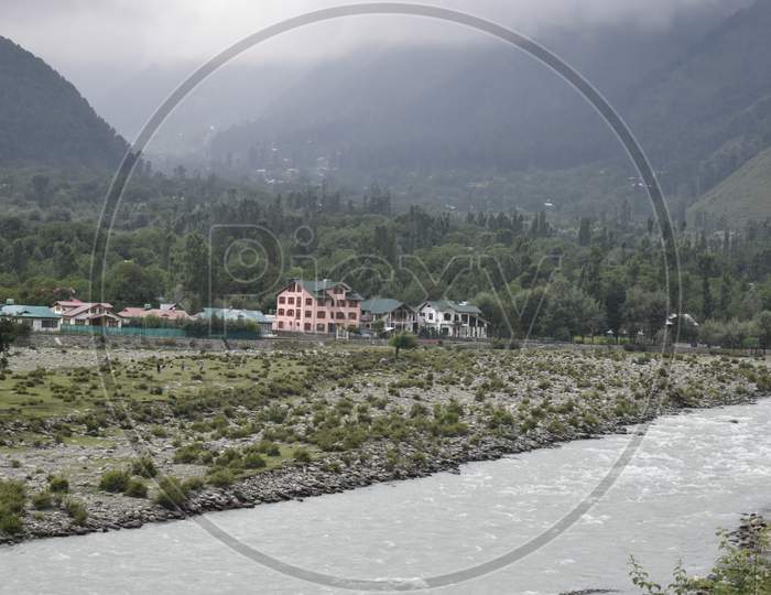 Beautiful View Of Lidder River At Pahalgam Kashmir,India.